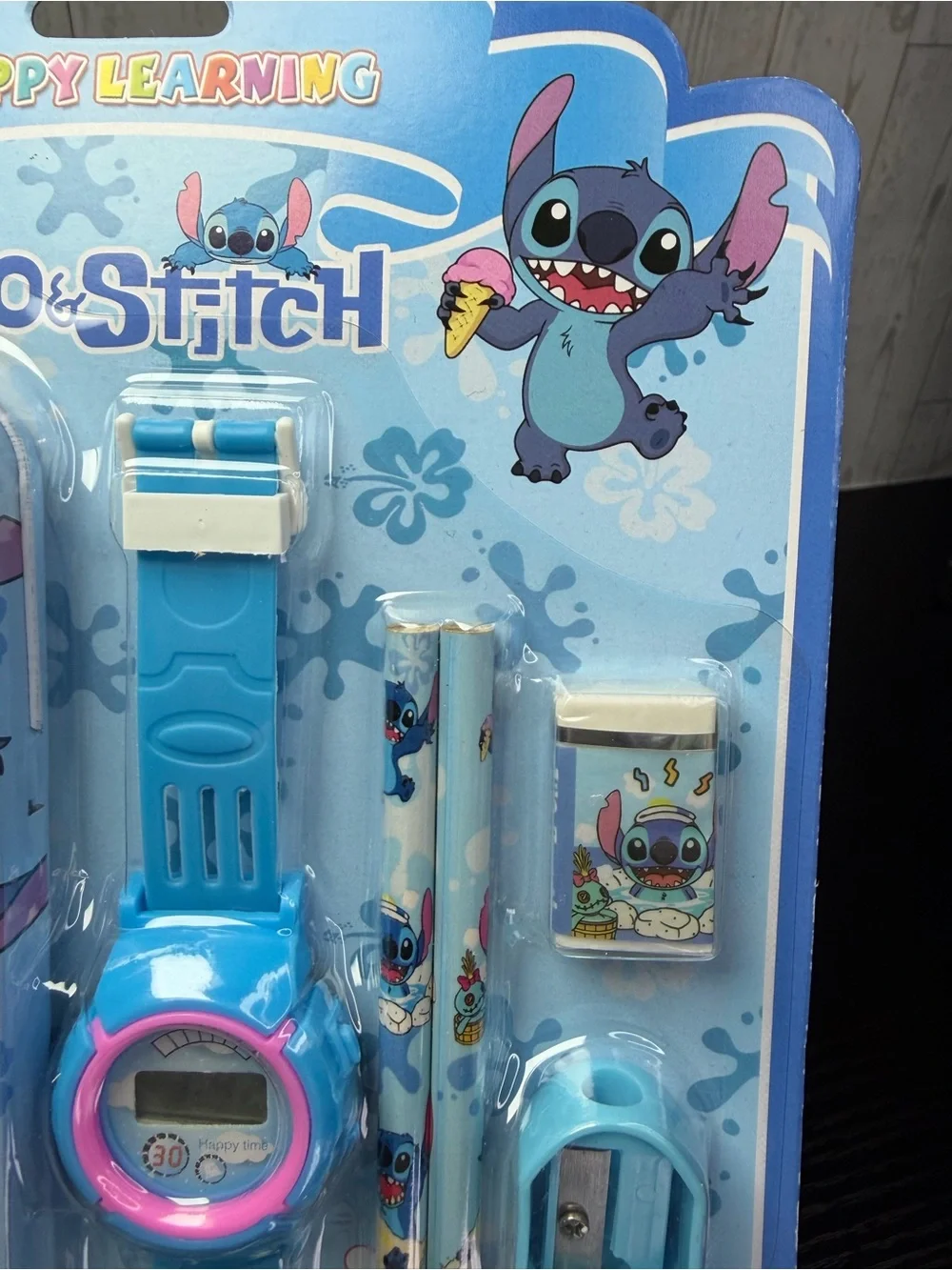 Lilo & Stitch Blue Kids Stationery & Watch Set